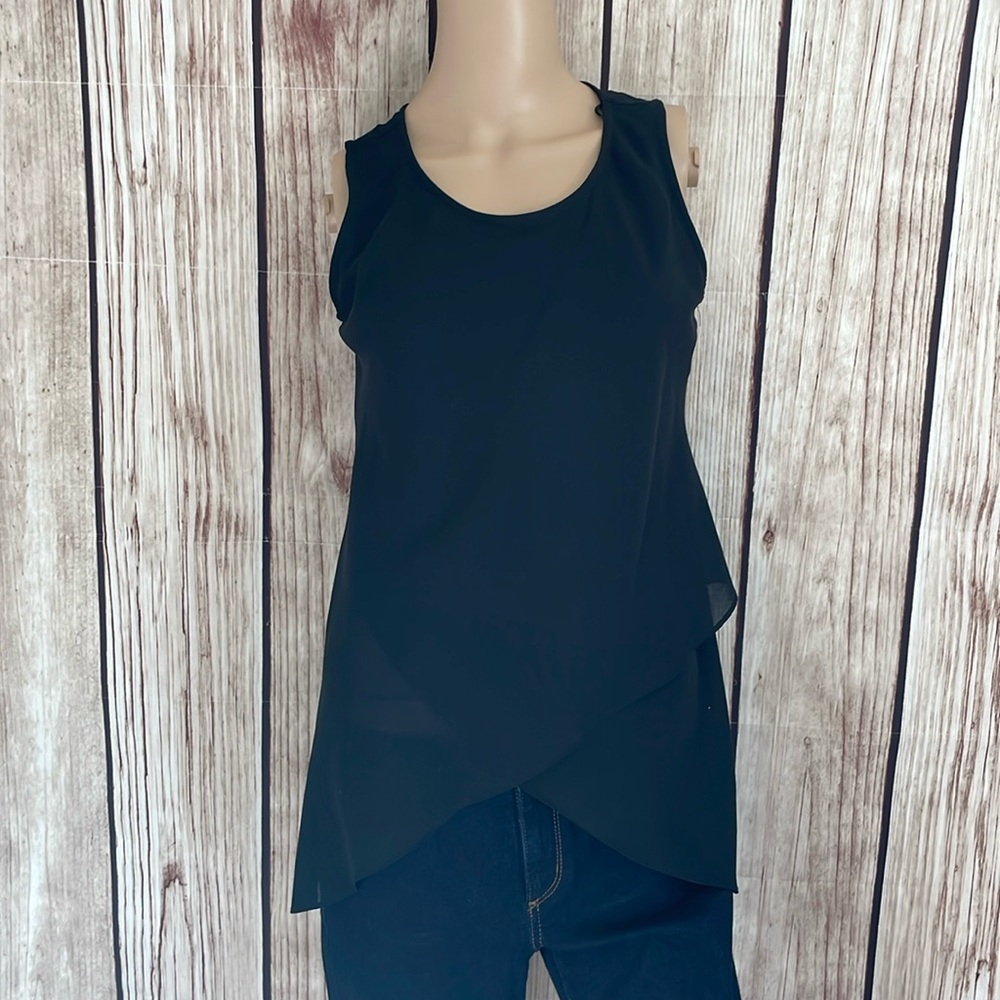 Lavande Black Layered Tank Blouse Size 4 NWT